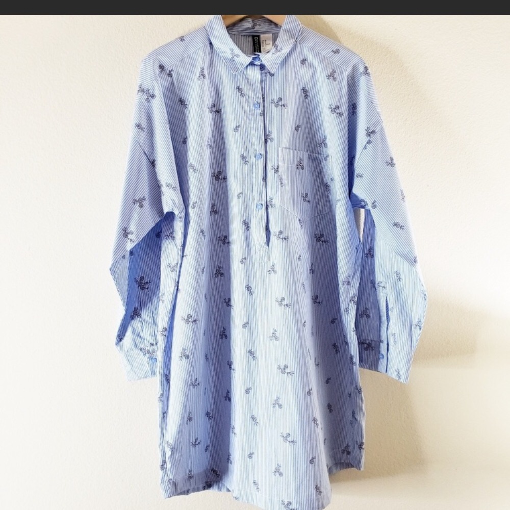 Long sleeves striped floral tunic - new with tags